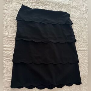 Alfani Black Scalloped Pencil Skirt